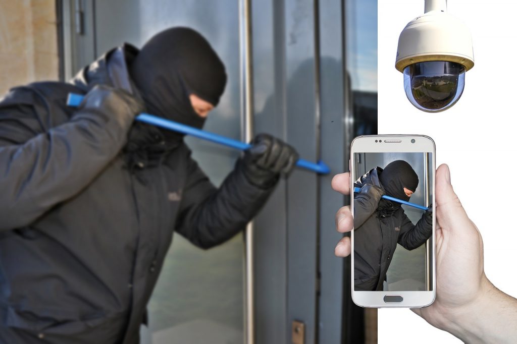 burglar, burglary, surveillance camera